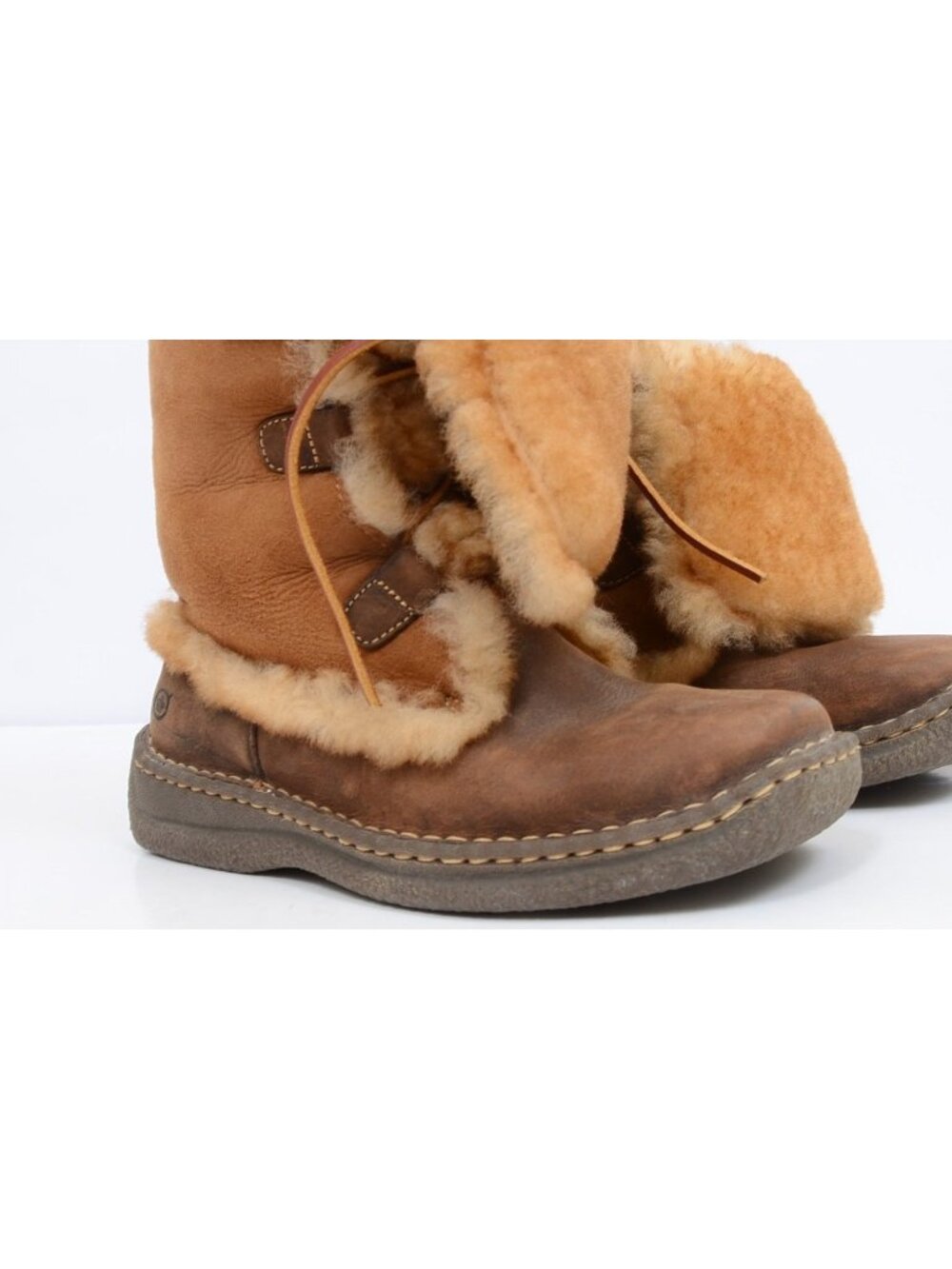 Born Nome Leather Shearling‎ Lace-Up Winter Mid-Calf Convertible Boot Women's 8 - Picture 2 of 15